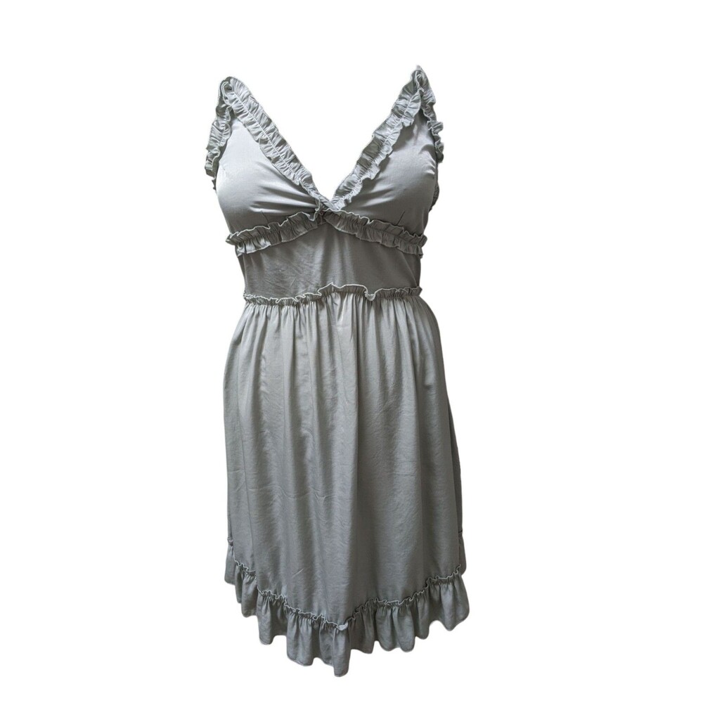 Shein Curve Fairy Dress Sz 12 Women's L Sage Mint Pastel Ruffle Romantic Whimsy